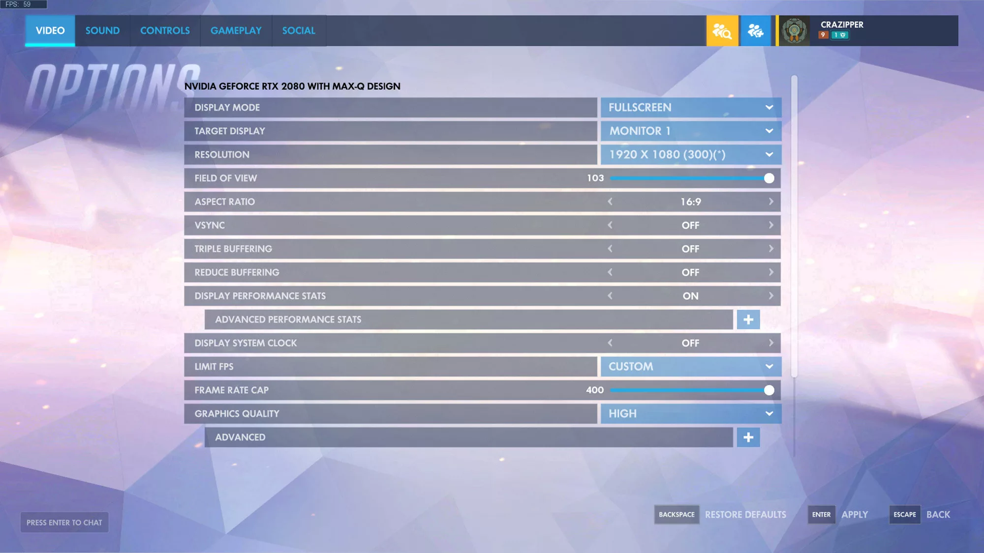 overwatch - video settings